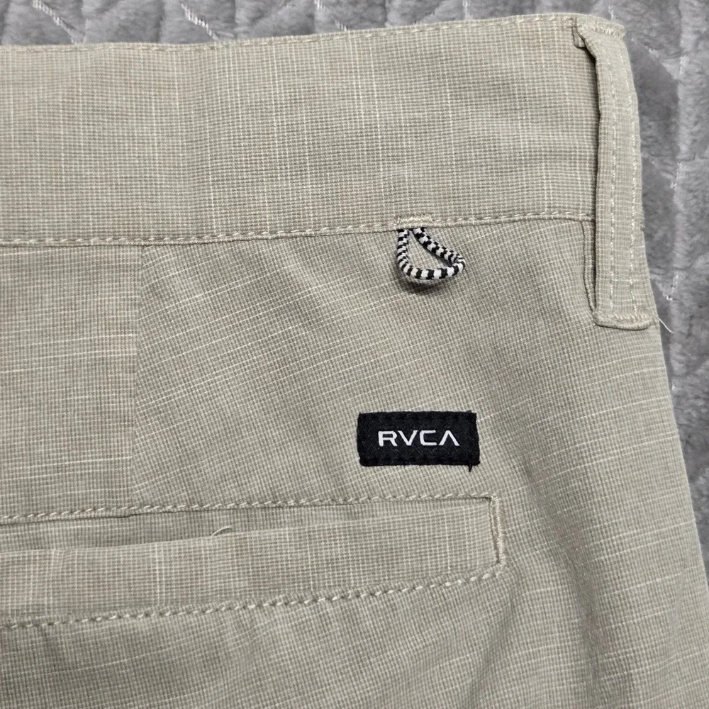 RVCA Mens Size 33 Khaki Hybrid Dual Purpose Trunks Walk shorts Tan Stretch